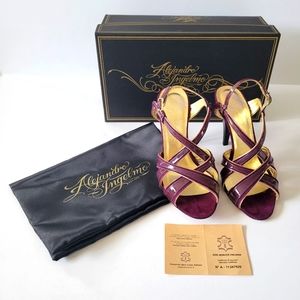 NEW Alejandro Ingelmo Purple Criss Cross Nicole Heels